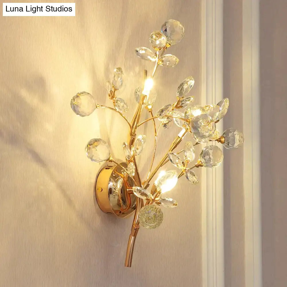 Post Modern Luxury Branch Style Crystal LED Wall Lamp Wall Lamp