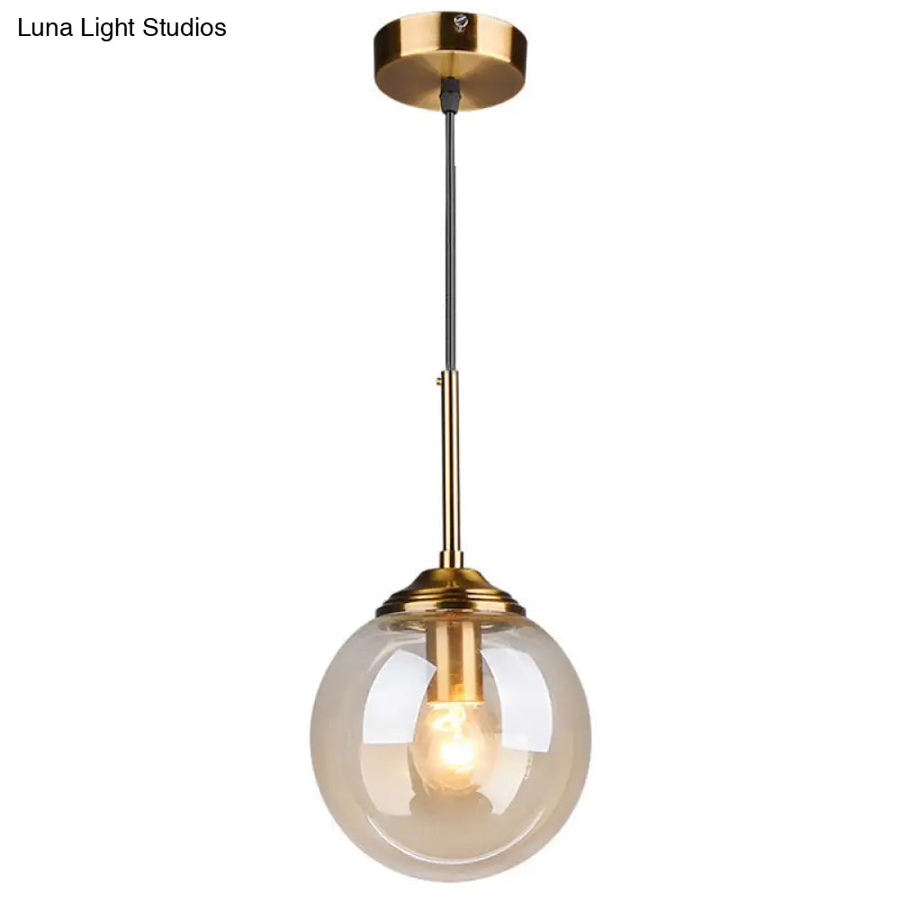 Post-Modern Minimalist Hanging Lamp With Globe Glass Shade Pendant Light