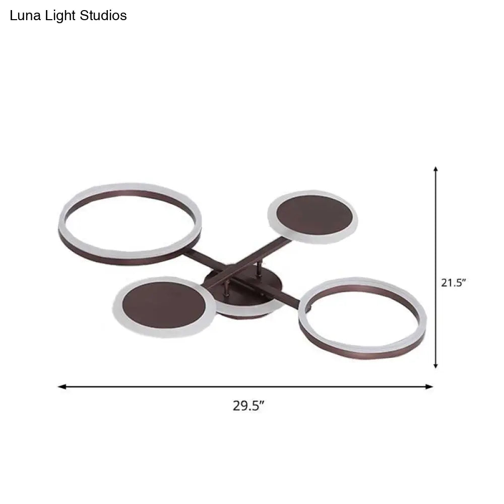 Postmodern 4/6-Light Flush Ceiling Lamp With Acrylic Shade In Warm/White Light