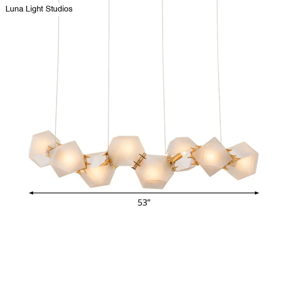 Postmodern Geometric Frosted Glass 6/8/10 Head Gold Hanging Chandelier for a Stylish Lighting Solution Pendant Lighting