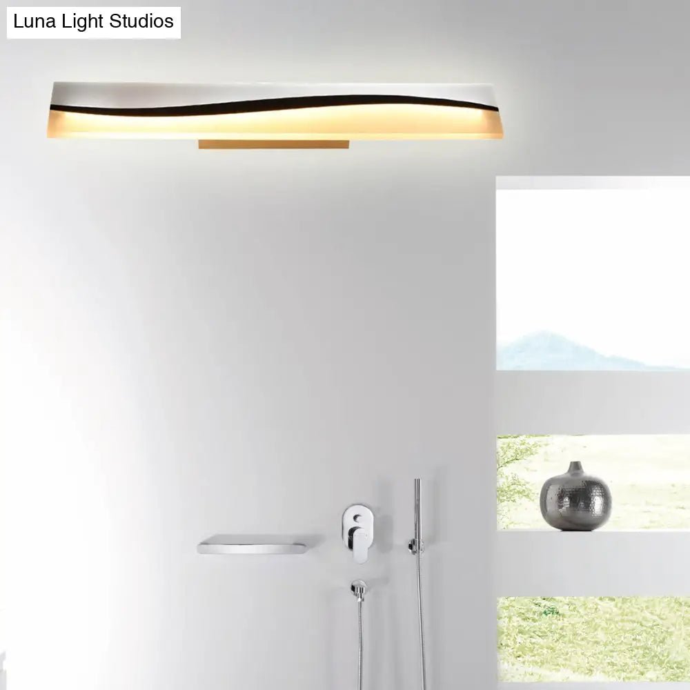 Rectangular Led Vanity Mirror Lamp 16/19.5/23 Wide Water And Fog Resistant In Warm/White