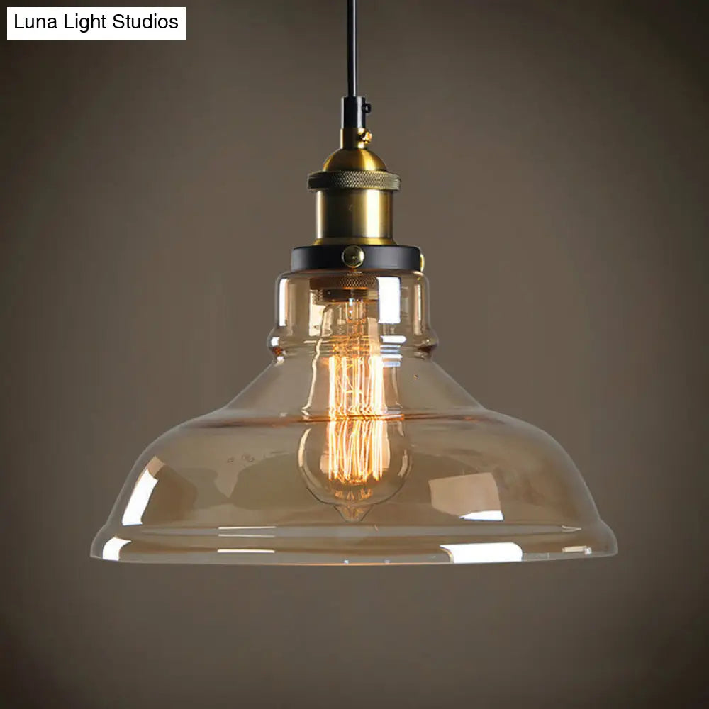 Retro Industrial Glass Pendant Lights For Bars - 1-Light Hanging Fixtures