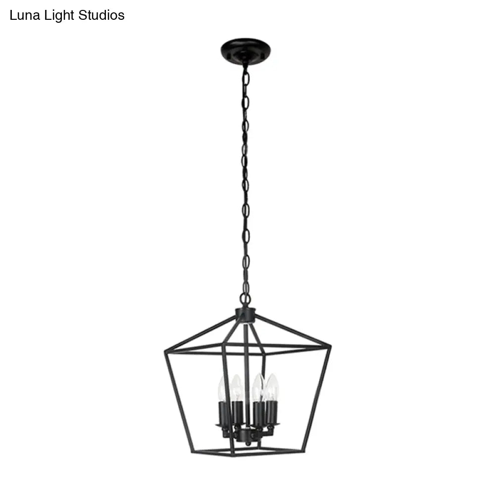 Retro Industrial Style 4-Light Geometric Multi-Pendant Metal Ceiling Lights - Ideal For Restaurants