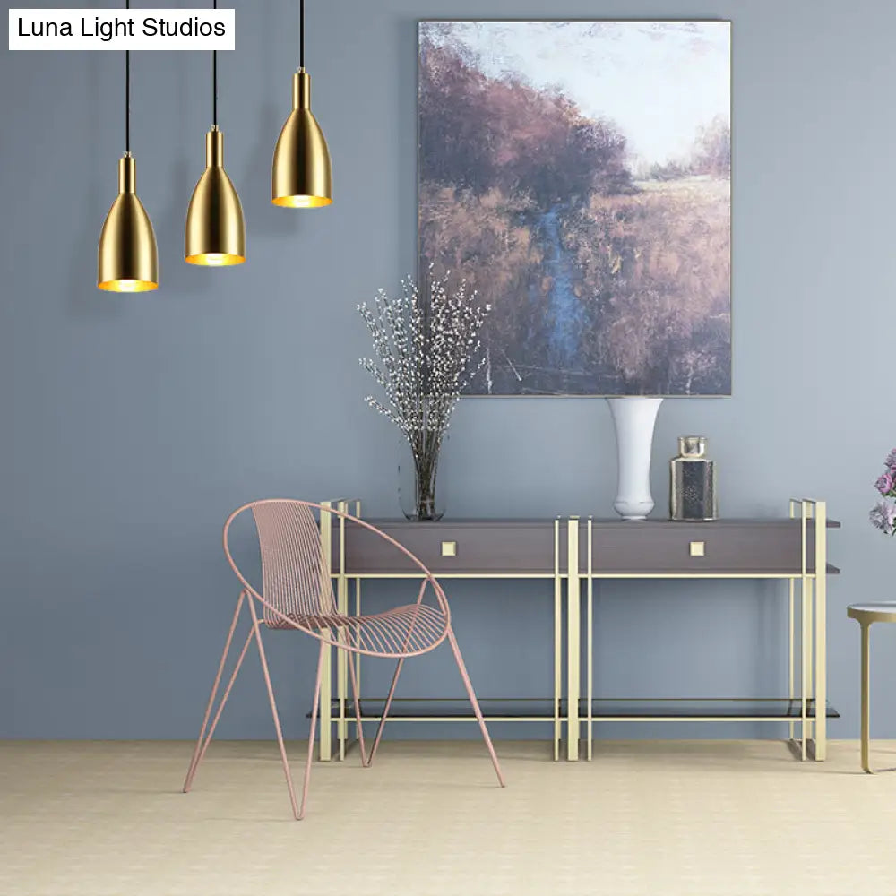 Retro Stylish Metallic Pendant Lighting - Brass Finish Bottle Design 1 Light Living Room Hanging