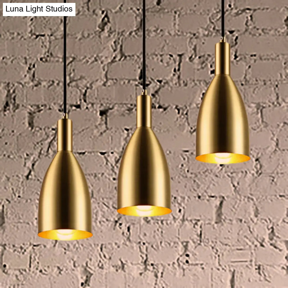Retro Stylish Metallic Pendant Lighting - Brass Finish Bottle Design 1 Light Living Room Hanging