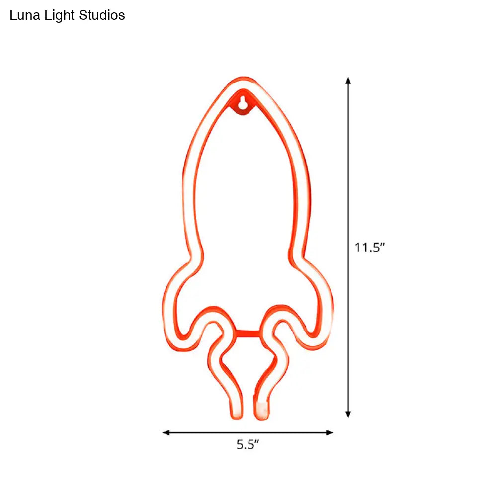 Rocket Inspired Night Stand Lamp - Led Wall Light For Childrens Bedroom Usb Powered White