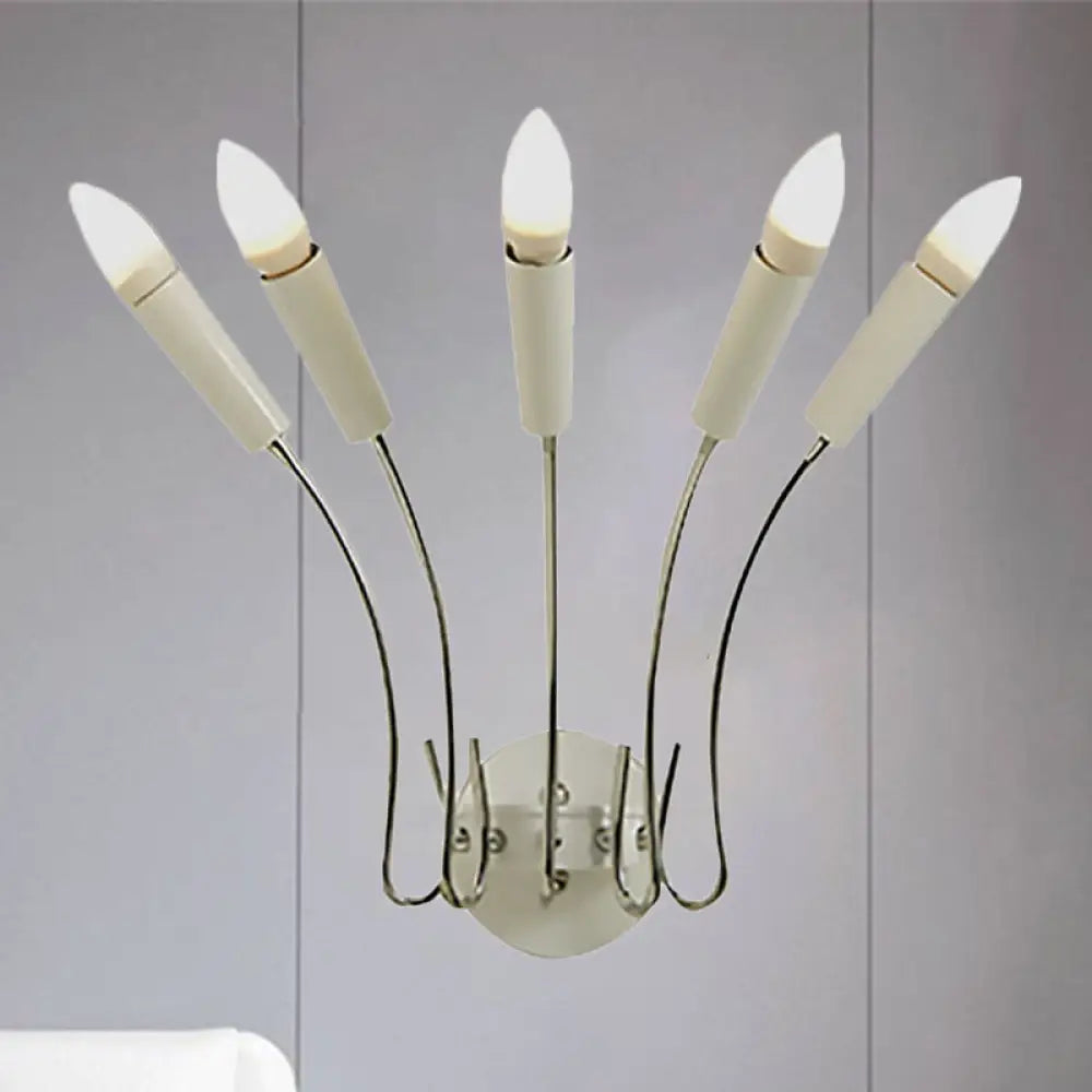Rocket Wall Lamp - Contemporary Metal Sconce With 5 Lights For Living Room Chrome