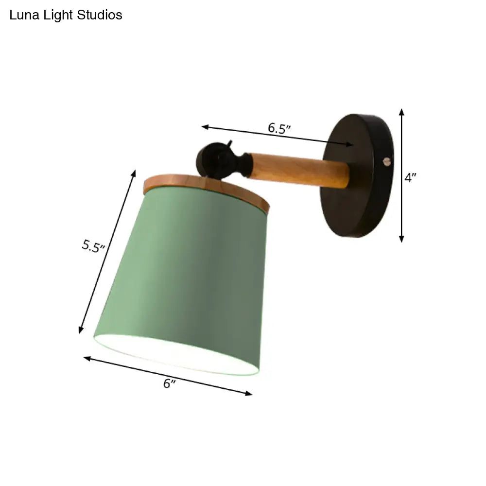 Rotatable Single Light Trapezoid Wall Sconce Stylish Macaron Loft Metal Lamp For Bedside