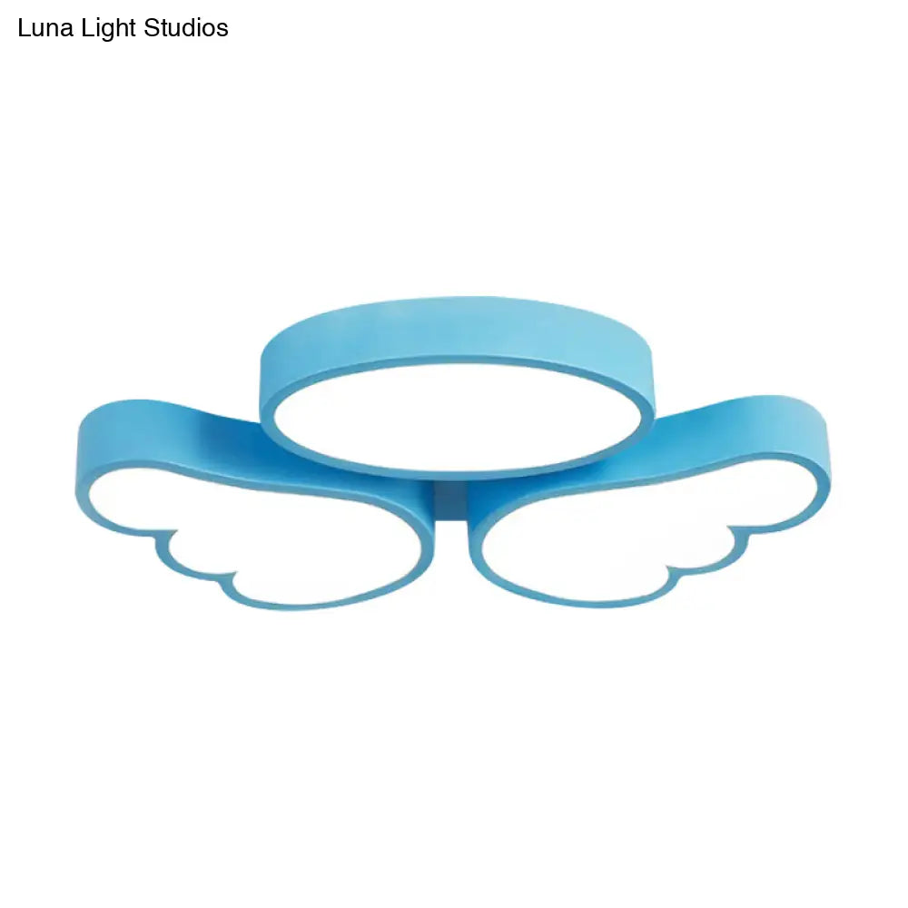 Round Wing Flush Ceiling Light - Cartoon Acrylic Led Flushmount Lighting Bedroom Decor