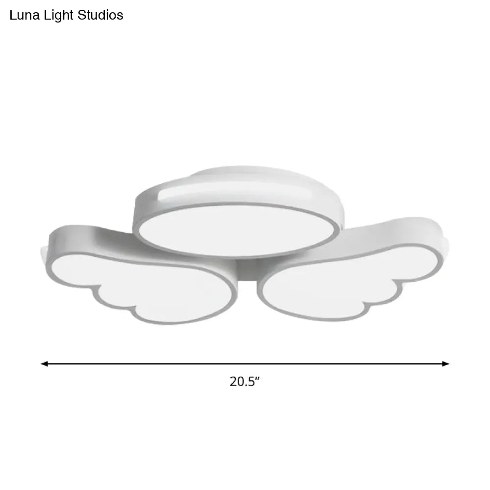 Round Wing Flush Ceiling Light - Cartoon Acrylic Led Flushmount Lighting Bedroom Decor