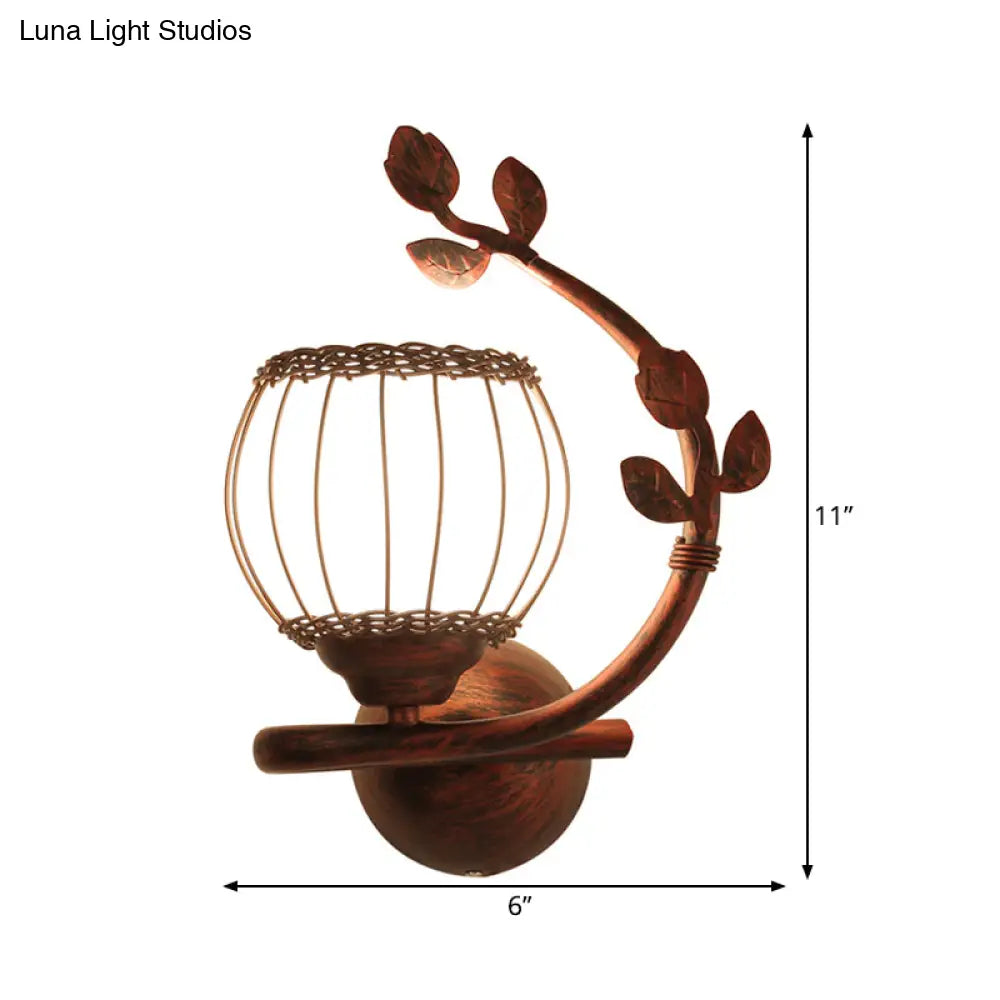 Rustic Wall Mounted Bedroom Lamp With Milky Glass Shade - Dark Wood Sconce Light (Right/Left)