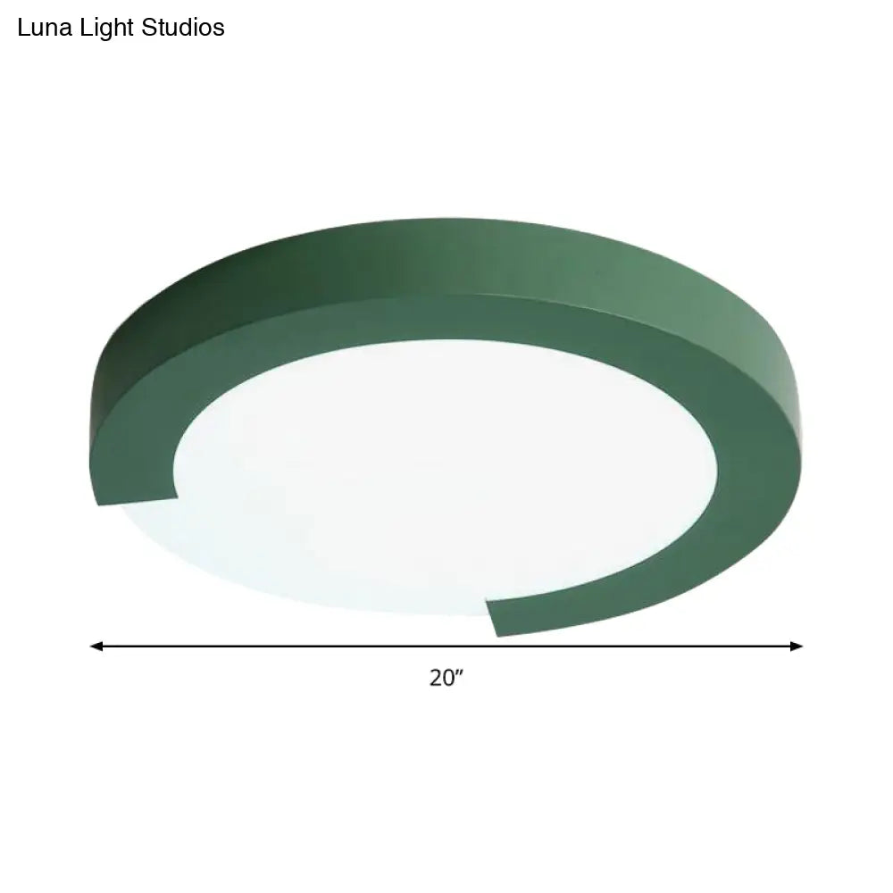 Simple Style Acrylic Ceiling Lamp For Kid’s Bedroom With Circular Mount