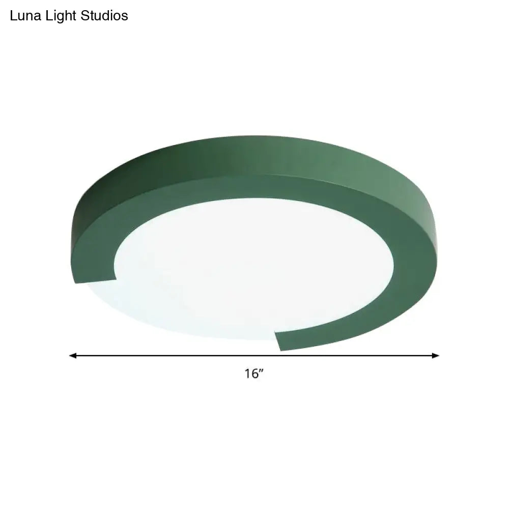 Simple Style Acrylic Ceiling Lamp For Kid’s Bedroom With Circular Mount