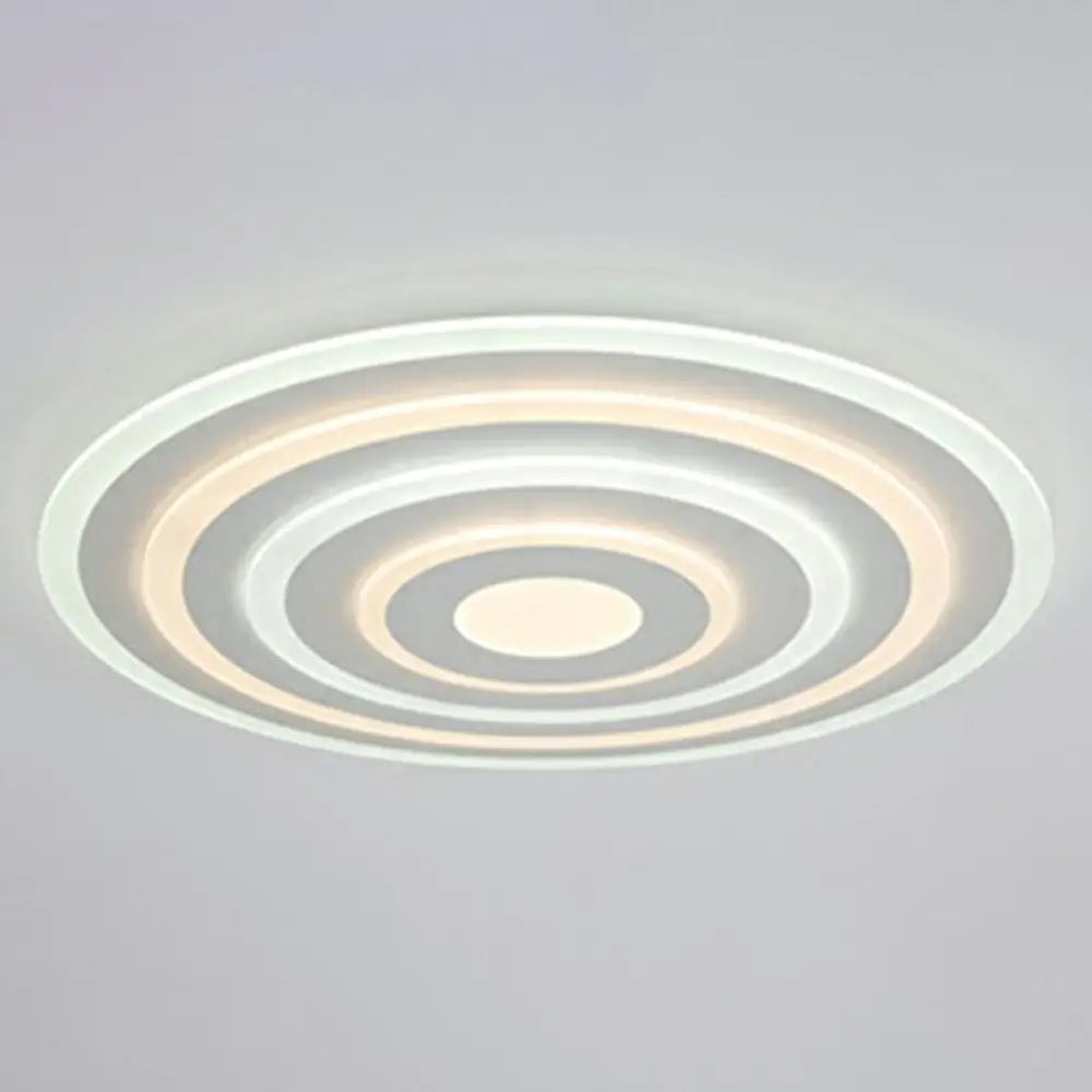 Simple Style Led Flush Ceiling Light For Bedroom - White Acrylic Round Flushmount / 16’ Third Gear