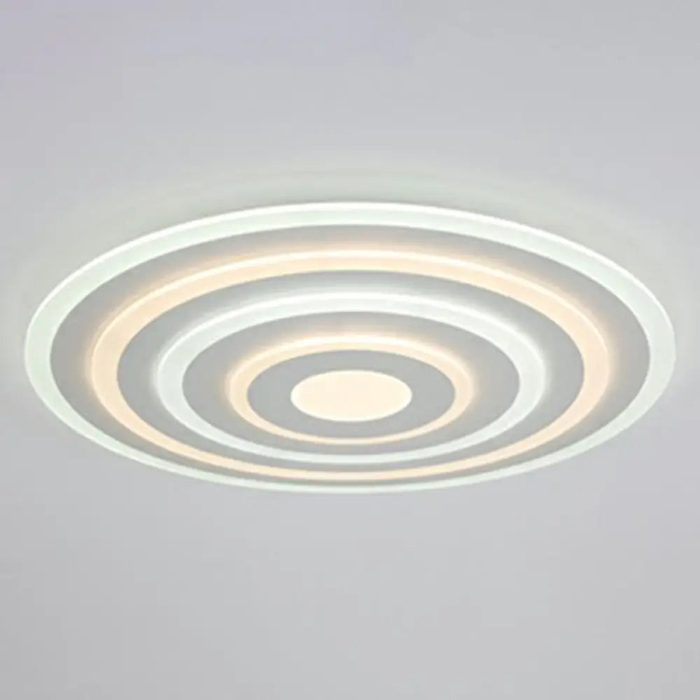 Simple Style Led Flush Ceiling Light For Bedroom - White Acrylic Round Flushmount / 23.5’ Third Gear