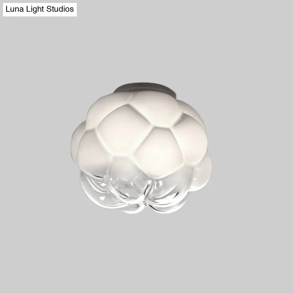 Simple White Pinecone Surface Ceiling Light - Flush Mount For Single Bedrooms