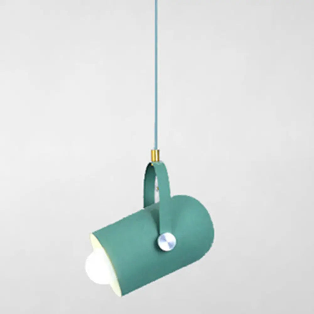 Simplicity Style Metal Pendant Light Kit For Clothes Shop With Handle Hanging Fixture Green