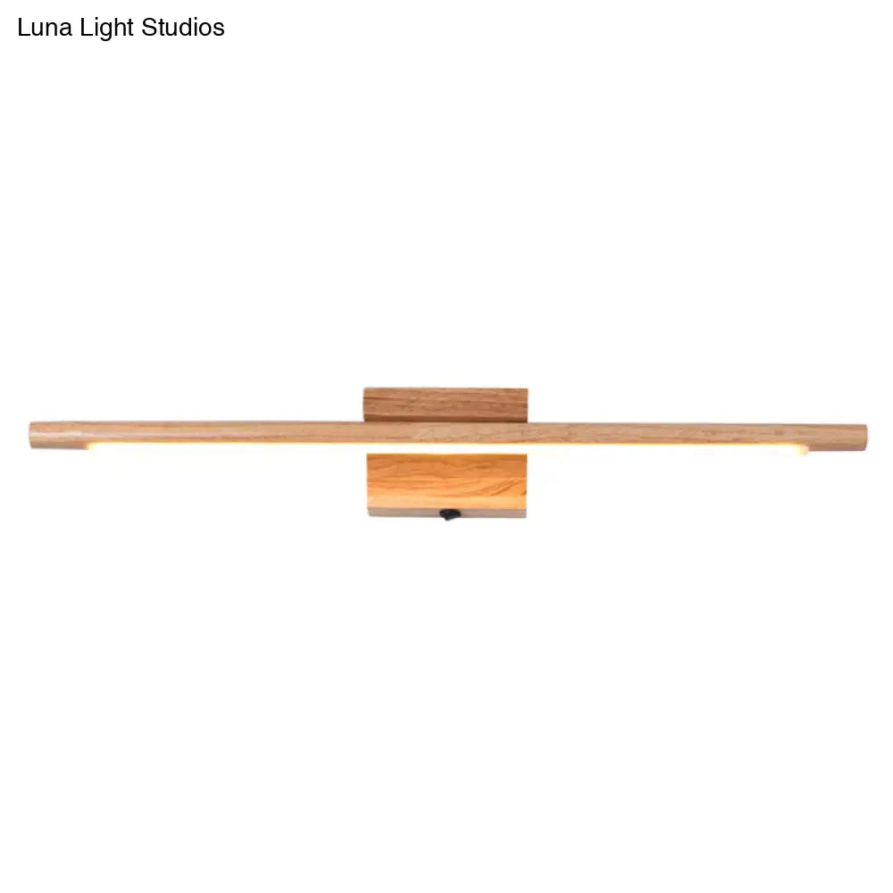 Simplistic Wooden Led Wall Mounted Vanity Light Fixtures For Bathrooms