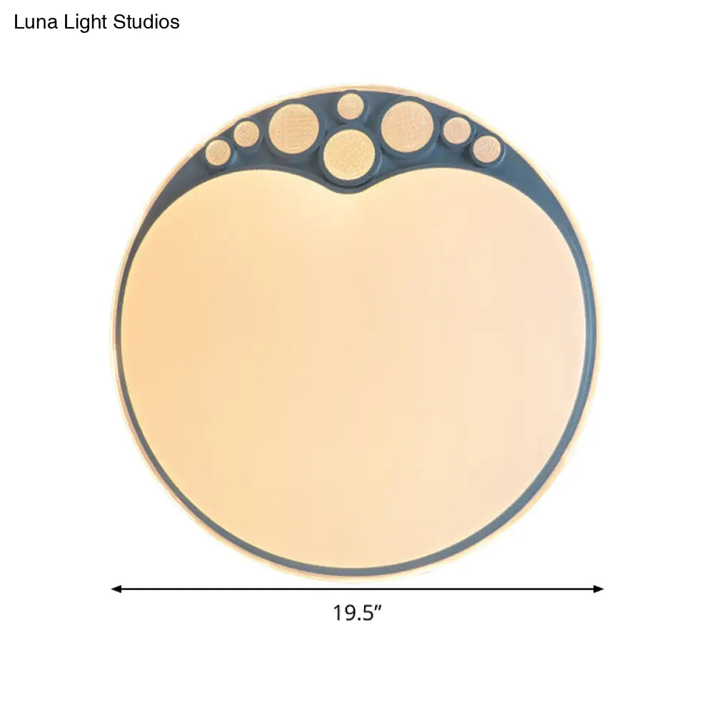 Sky Blue Apple Ceiling Lamp With Led Light In Warm/White/3 Colors