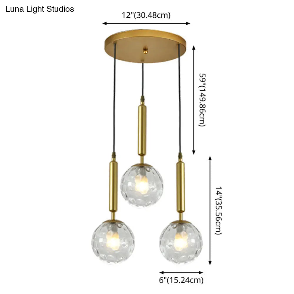 Sleek 3-Light Glass Pendant: Modern Creative Multi-Light Fixture For Clothing Stores