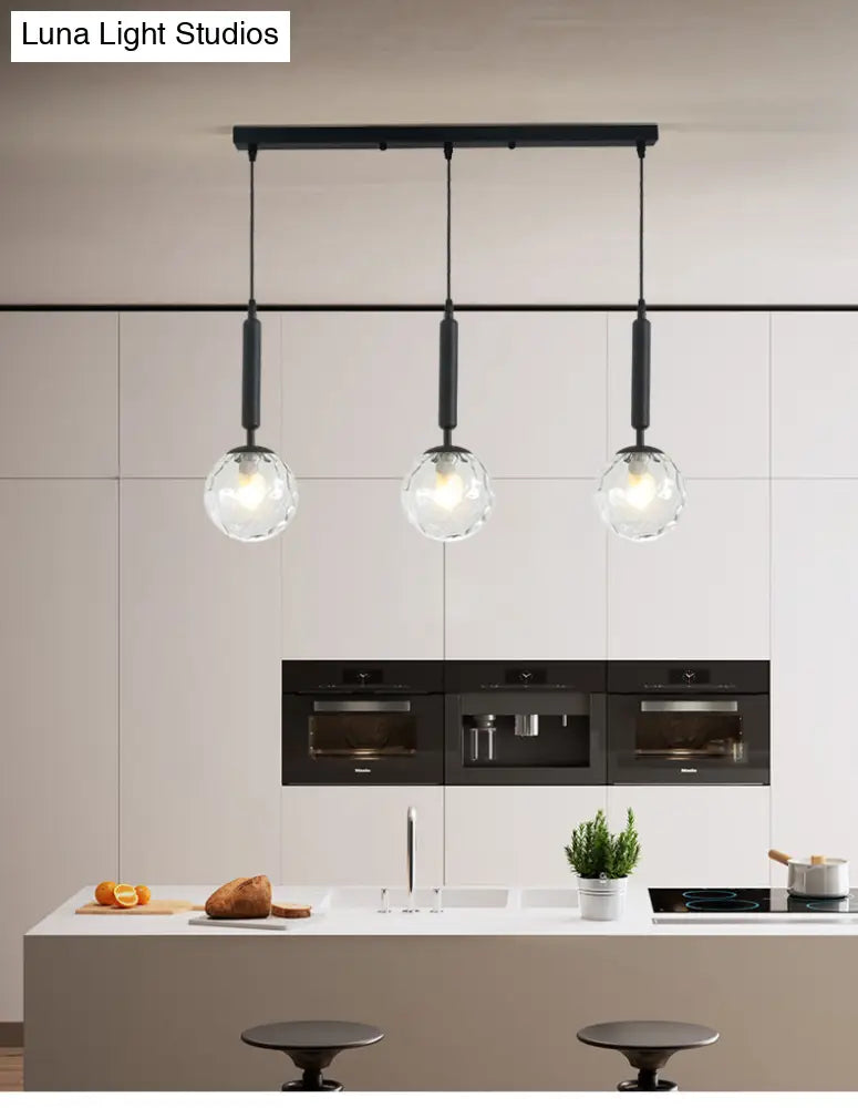 Sleek 3-Light Glass Pendant: Modern Creative Multi-Light Fixture For Clothing Stores