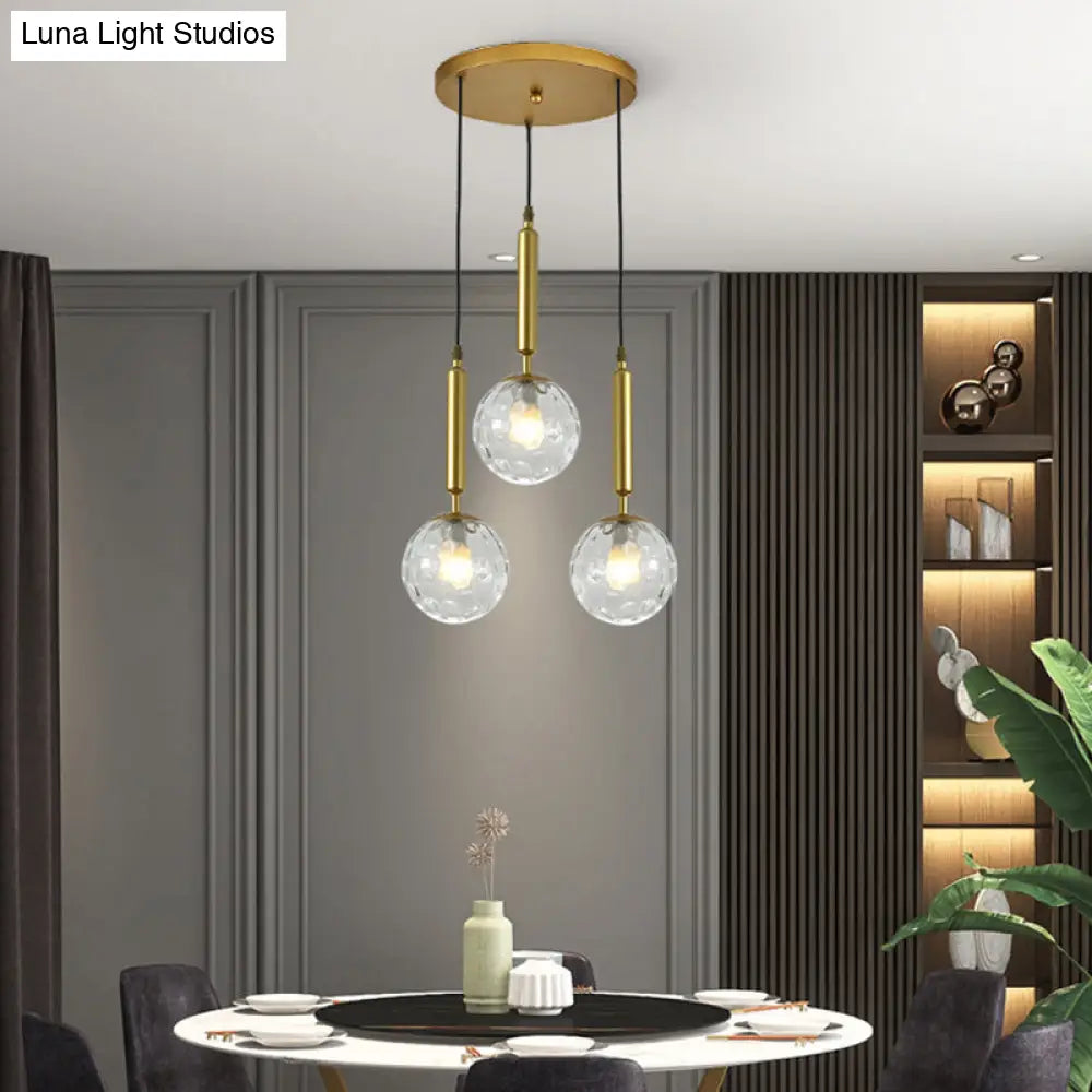 Sleek 3-Light Glass Pendant: Modern Creative Multi-Light Fixture For Clothing Stores