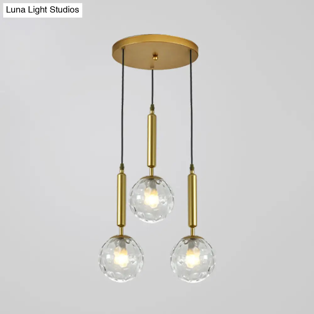 Sleek 3-Light Glass Pendant: Modern Creative Multi-Light Fixture For Clothing Stores