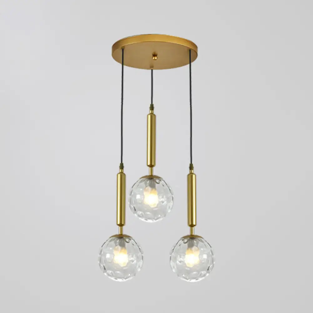 Sleek 3-Light Glass Pendant: Modern Creative Multi-Light Fixture For Clothing Stores Gold / Clear