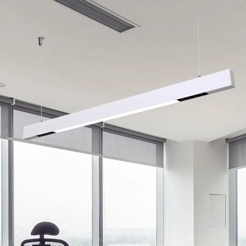Sleek Acrylic Bar Pendant Light Kit with LED Suspension - Ideal Minimalist Lighting Solution for Offices White