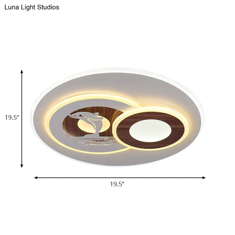 Sleek Acrylic Led Flush Mount Ceiling Light For Corridors Contemporary White Design
