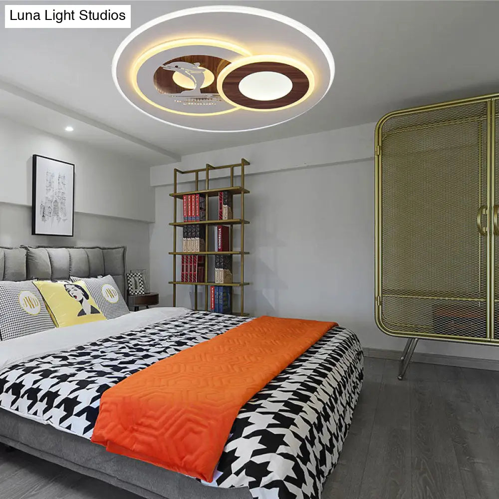 Sleek Acrylic Led Flush Mount Ceiling Light For Corridors Contemporary White Design
