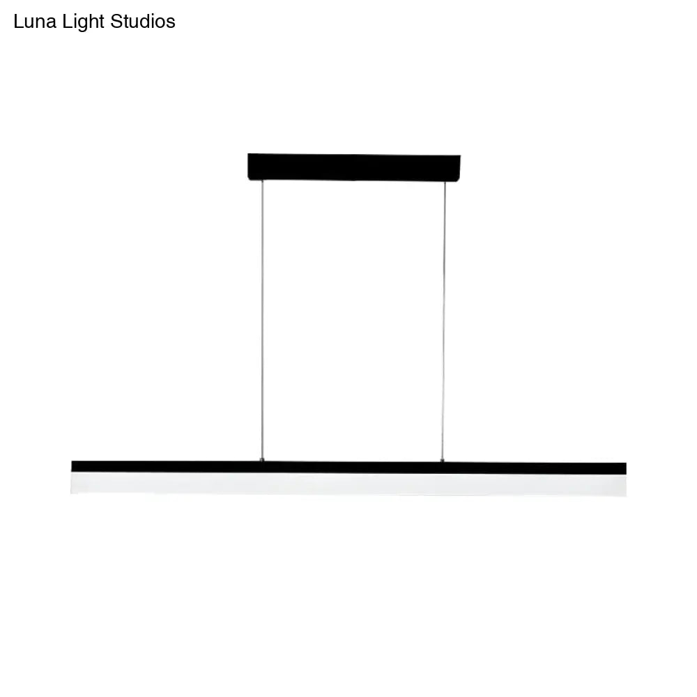 Sleek Black/White/Brown Linear Pendant Led Light In Warm/White/Natural 31.5’/39’/47’ Wide