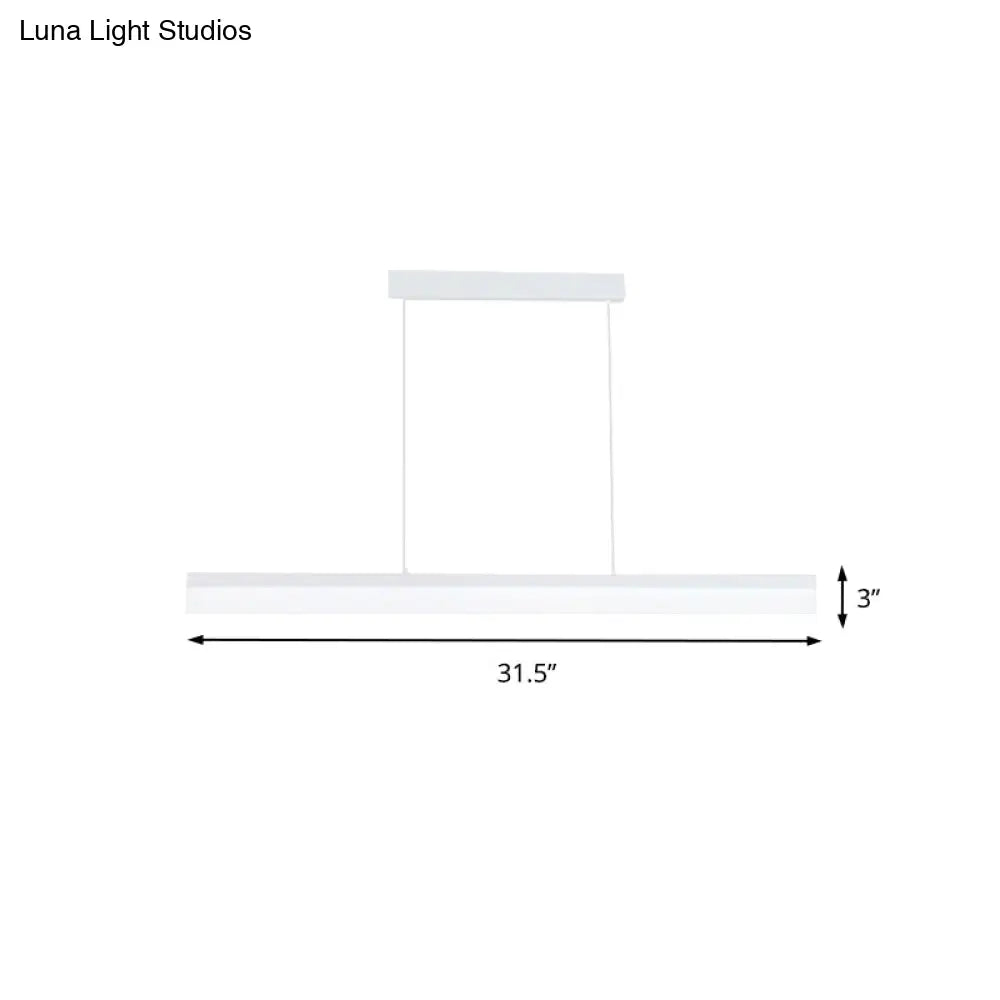 Sleek Black/White/Brown Linear Pendant Led Light In Warm/White/Natural 31.5’/39’/47’ Wide