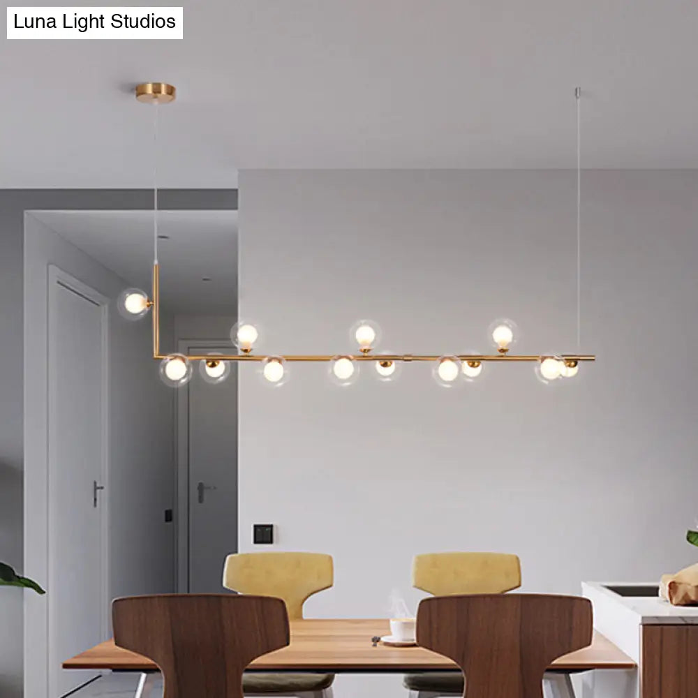 Sleek Glass Pendant Light For Dining Room With Hanging Island Design