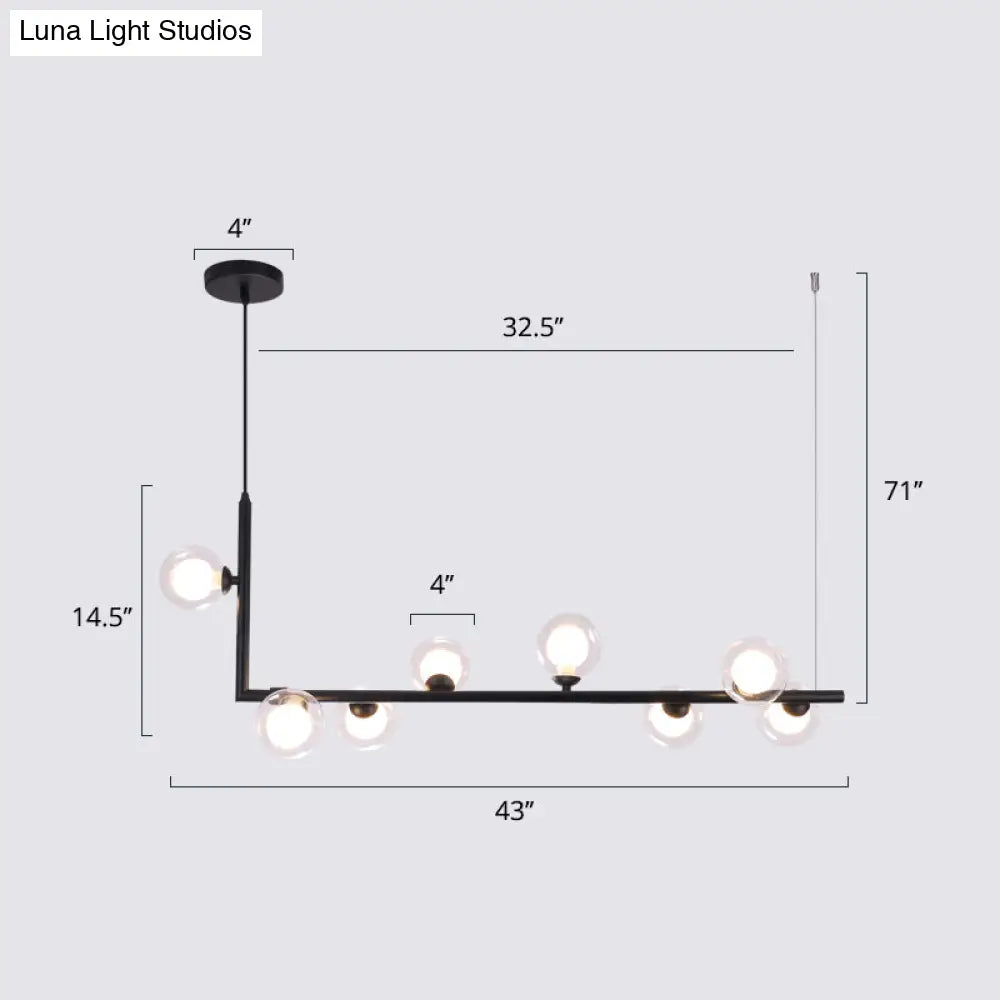 Sleek Glass Pendant Light For Dining Room With Hanging Island Design