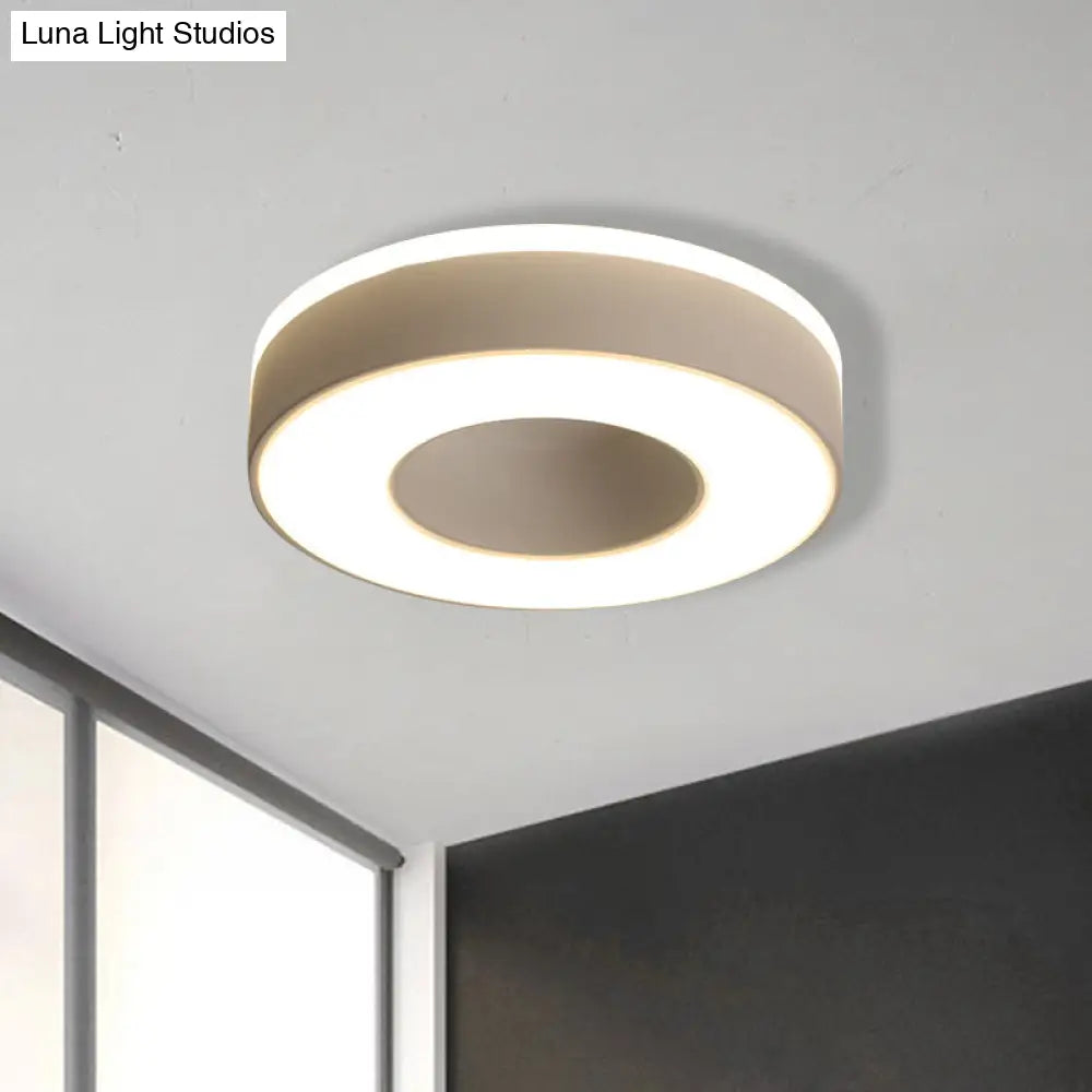 Sleek Led Corridor Ceiling Light With Simple Black/White Flush Mount & Small Square/Round Acrylic