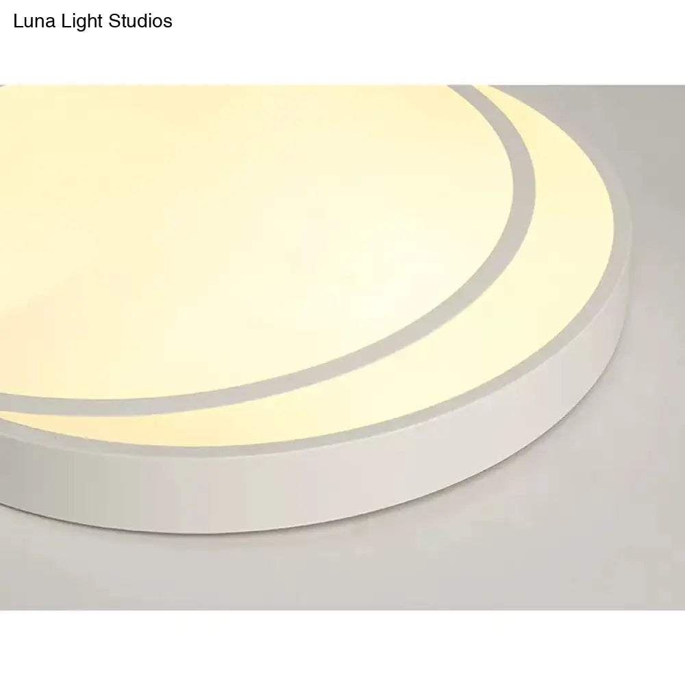 Sleek Round Ceiling Mount Light - Acrylic Flush Perfect For Adult Bedroom