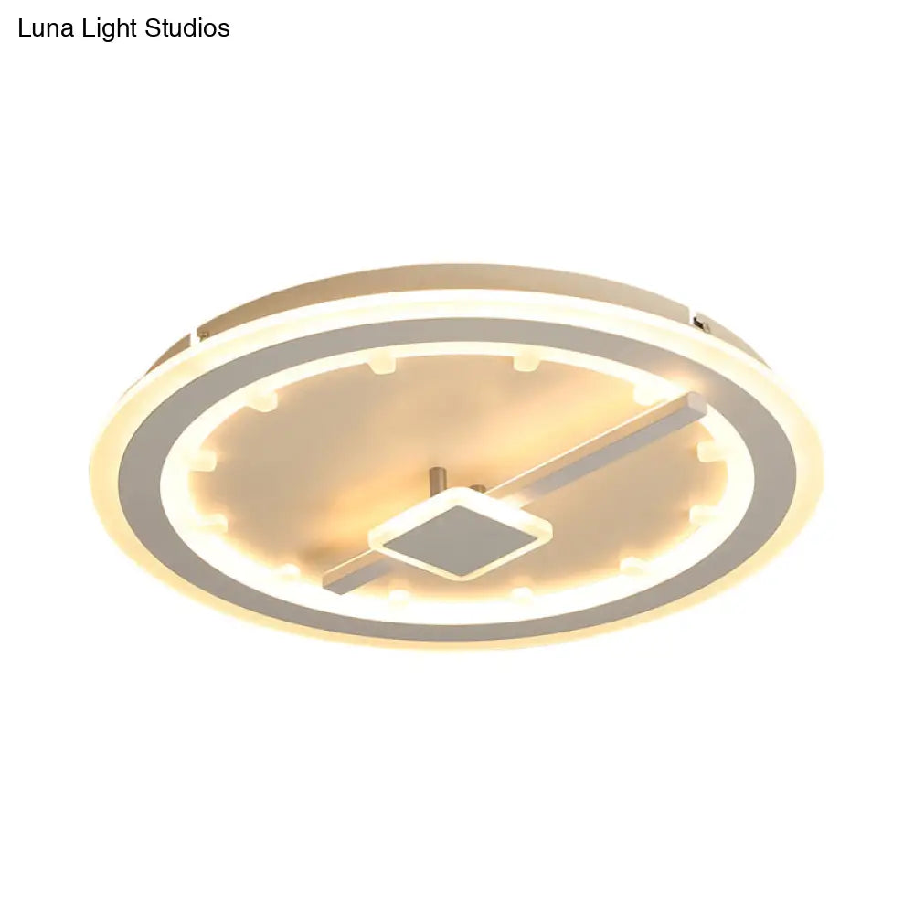Sleek Slim Panel Led Flush Ceiling Light For Dining Room - Creative Circle Design With Acrylic