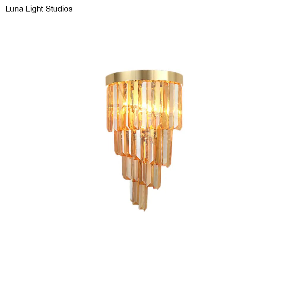 Sleek Spiral Wall Mount Light Metal Lamp With Crystal Accents Ideal For Living Room Décor