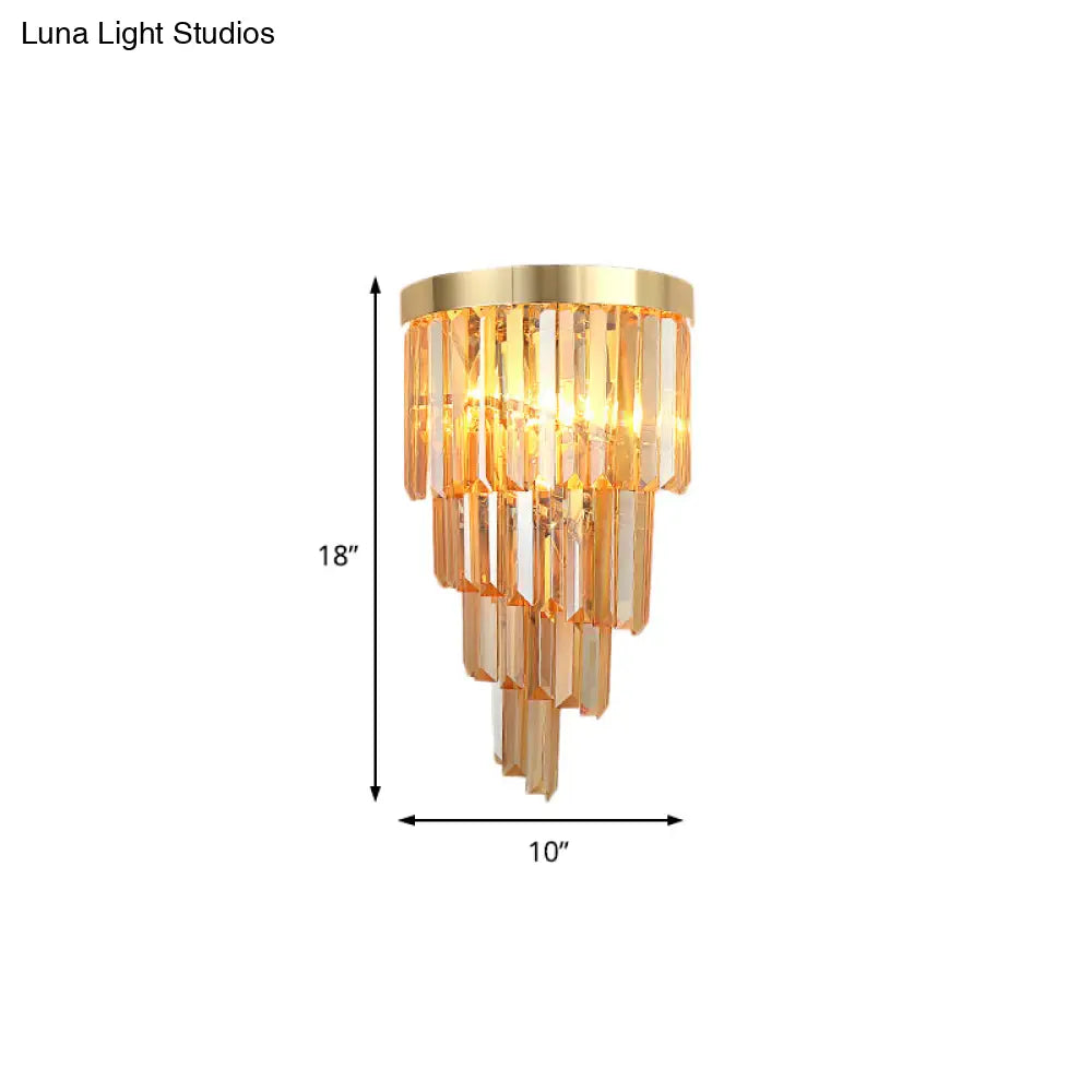 Sleek Spiral Wall Mount Light Metal Lamp With Crystal Accents Ideal For Living Room Décor