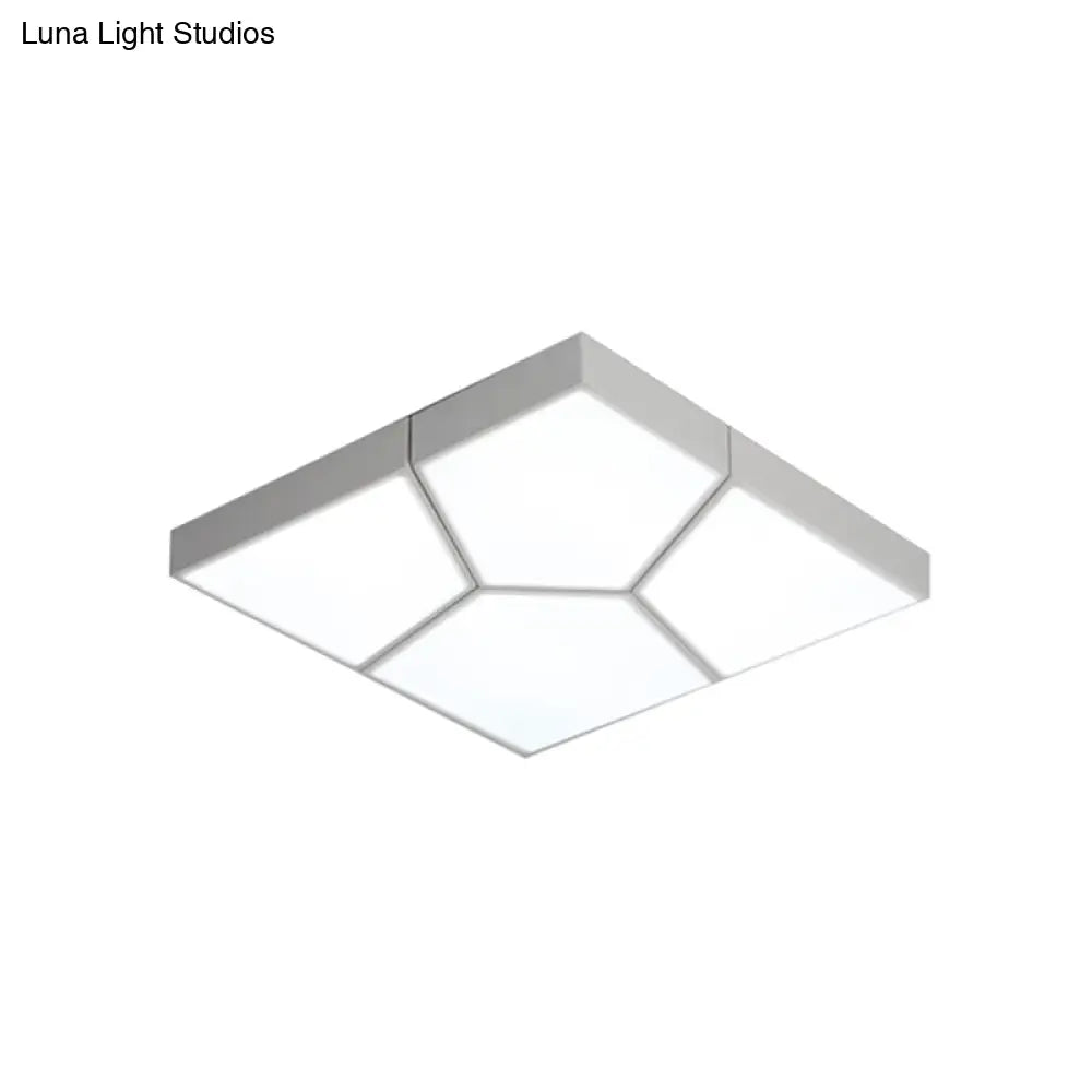 Sleek Squared/Rectangular Flush Mount Led Ceiling Light In Black/White White/Warm - Modern Acrylic