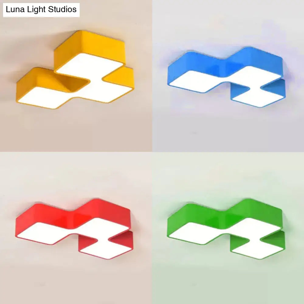 Square Acrylic Flush Mount Ceiling Light For Kindergarten And Nursing Room With Modern Style