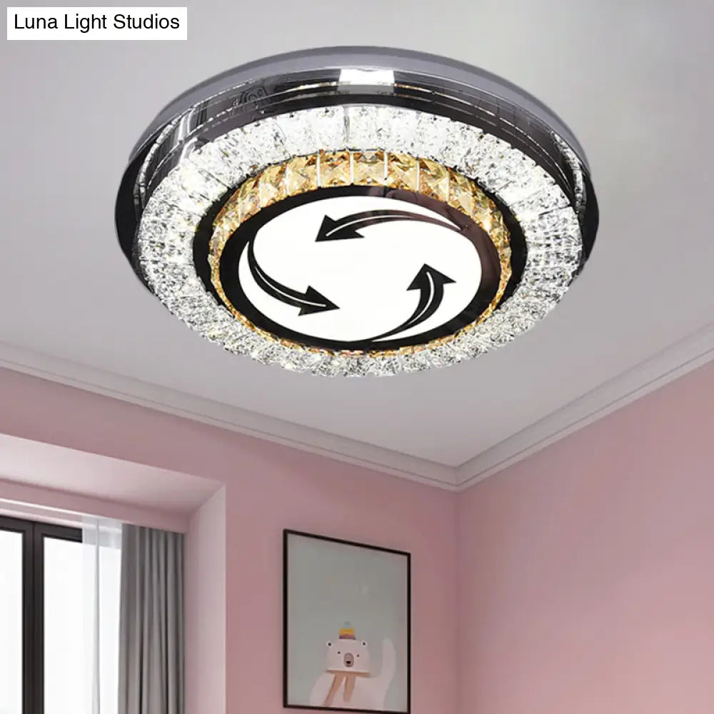 Stainless Steel Led Crystal Ceiling Lamp With Modern Design And Pattern Options