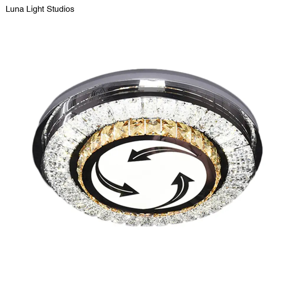 Stainless Steel Led Crystal Ceiling Lamp With Modern Design And Pattern Options