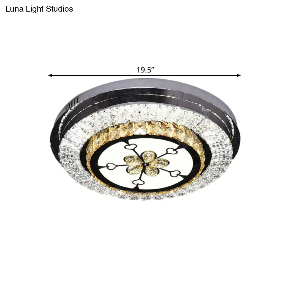 Stainless Steel Led Crystal Ceiling Lamp With Modern Design And Pattern Options
