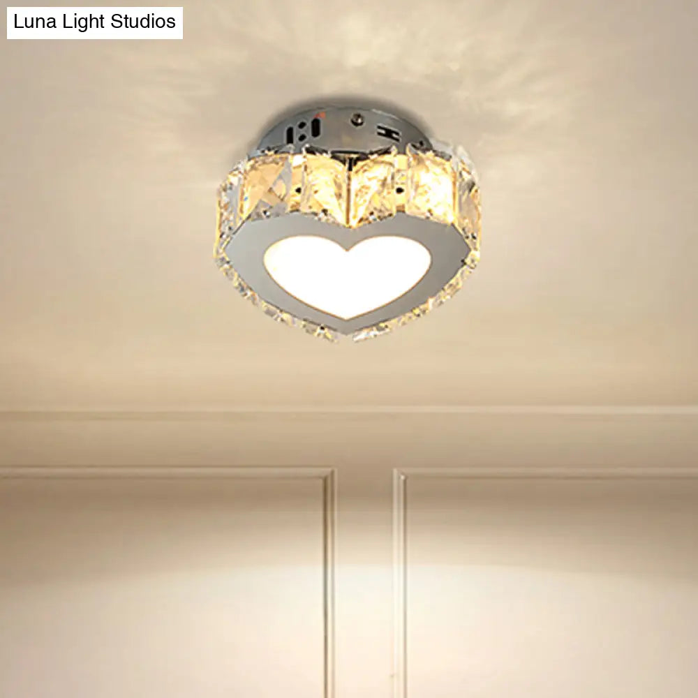 Stainless - Steel Led Crystal Flush Mount Ceiling Light: Modern Star Design For Corridors