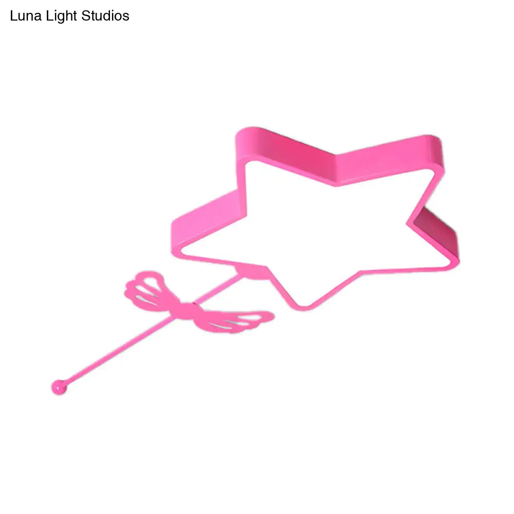 Star Acrylic Ceiling Light For Modern Kid’s Bedroom - Flush Mount Fixture