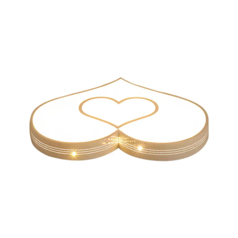 Stylish Two-Heart Led Ceiling Light: Eye-Caring Acrylic Flush Mount For Hallway
