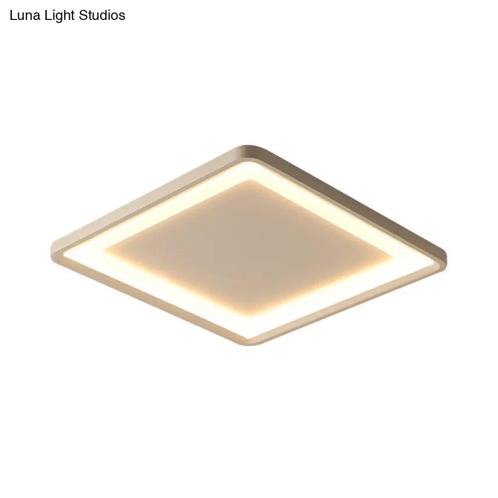 Super Thin Square Aluminum Led Flush Light - 16’/19.5’ Simplicity White Ceiling Mount Fixture
