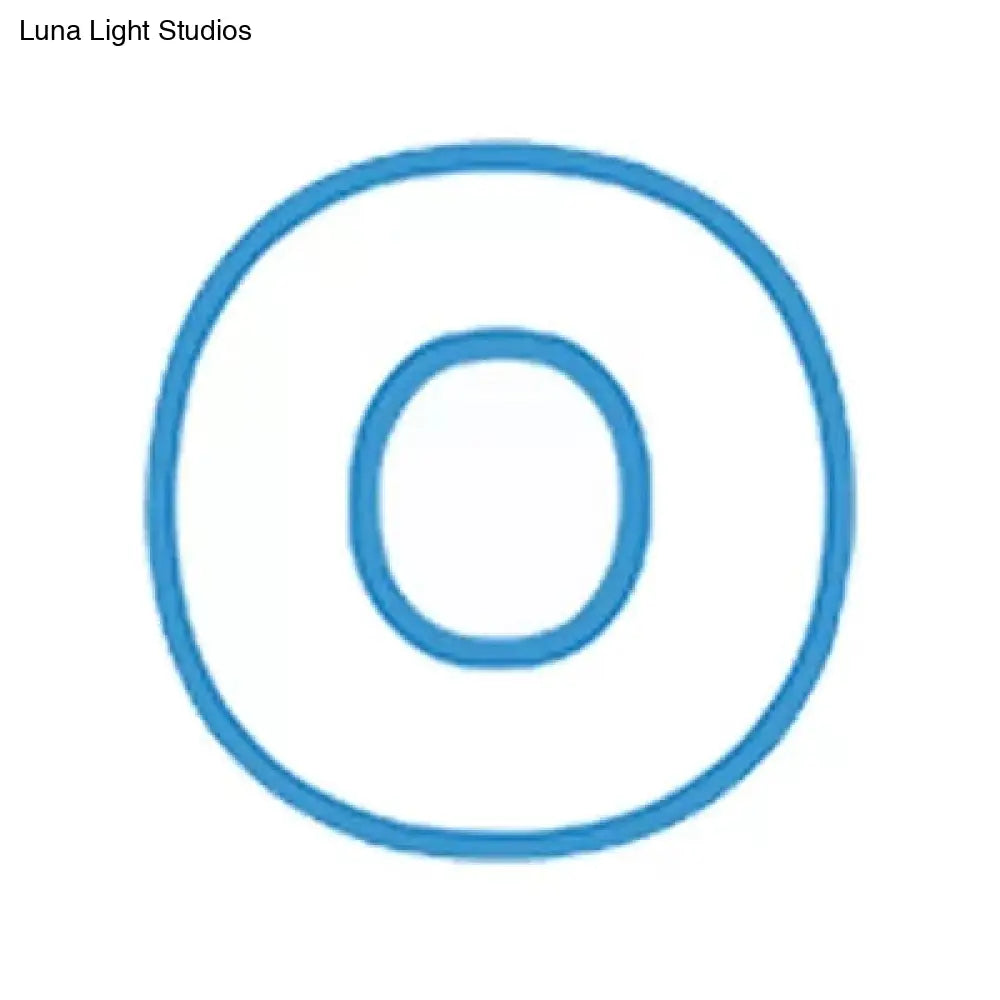 Sweet Letter Led Ceiling Light: Candy-Colored Acrylic Flush Fixture For Girls Blue / 12 Warm